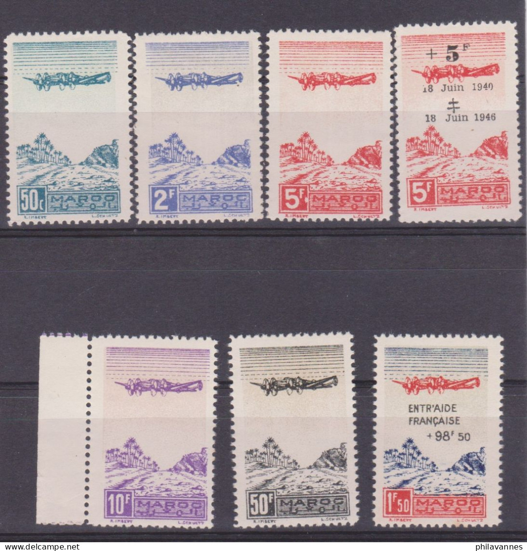 MAROC, Poste Aérienne N° 50 à 56 , Neufs **,sauf 51 * Cote 15,8€ ( Maroc/002) - Airmail