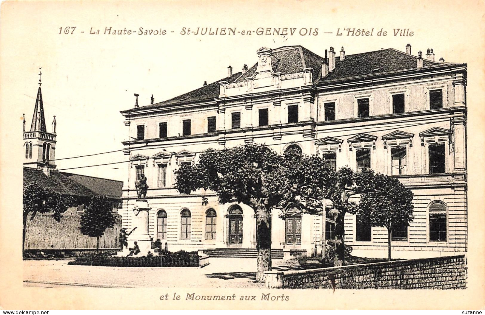 SAINT-JULIEN En Genevois - L'Hôtel De Ville Et Le Monument Aux Morts - N°167 BRAND éd. - Saint-Julien-en-Genevois