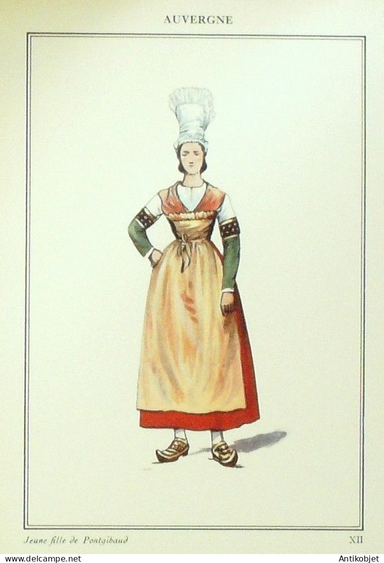 Costume Auvergne Pontgibaud (63) Villageoise Signé  Illustré Par P.A Leroux XXème - Célébrités