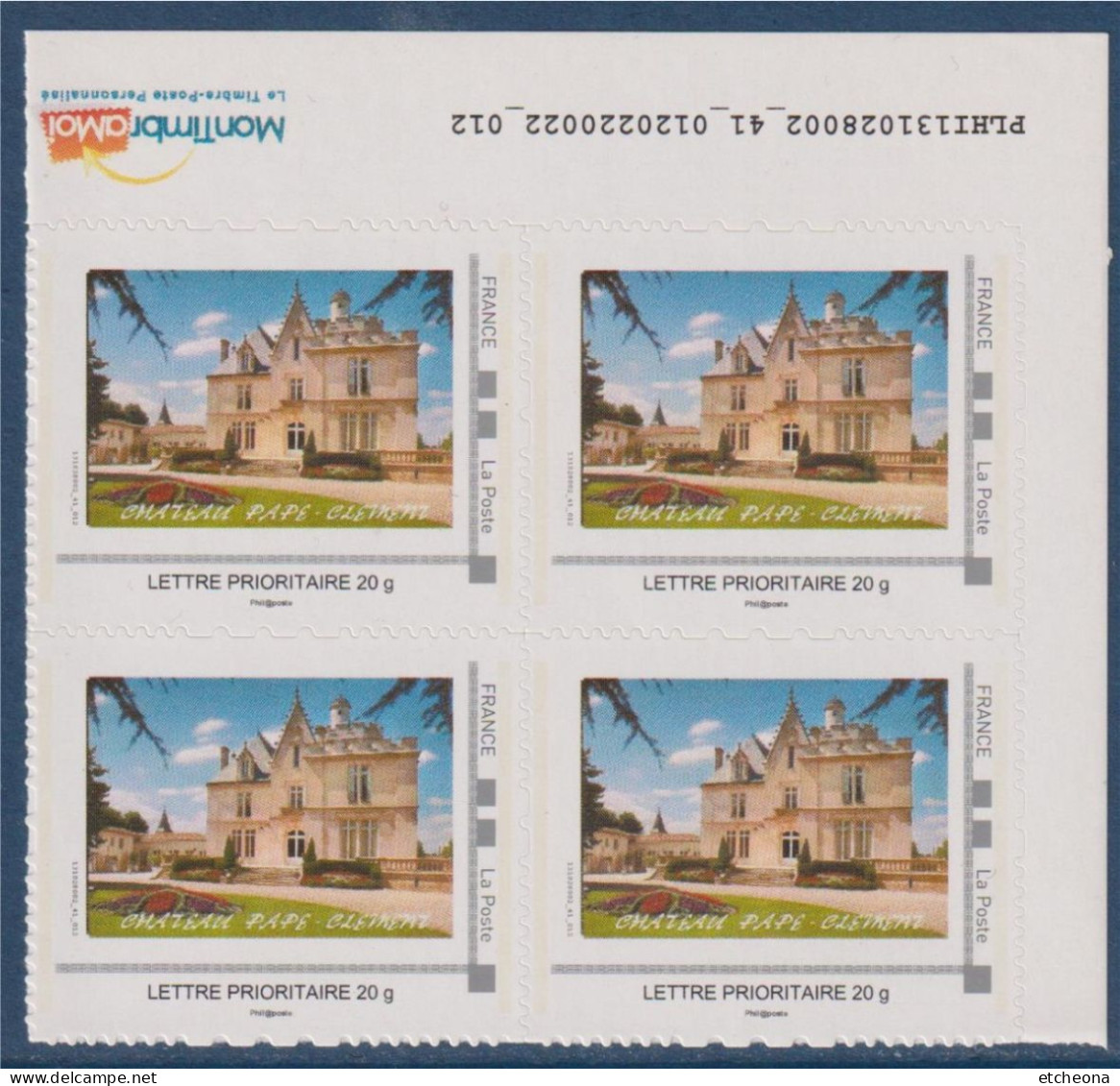 Château Pape Clément Pessac 10ème Salon Philatélique 4 Tvp Lettre Prioritaire 20g Le Château Le Jour Coin Numéroté - Unused Stamps