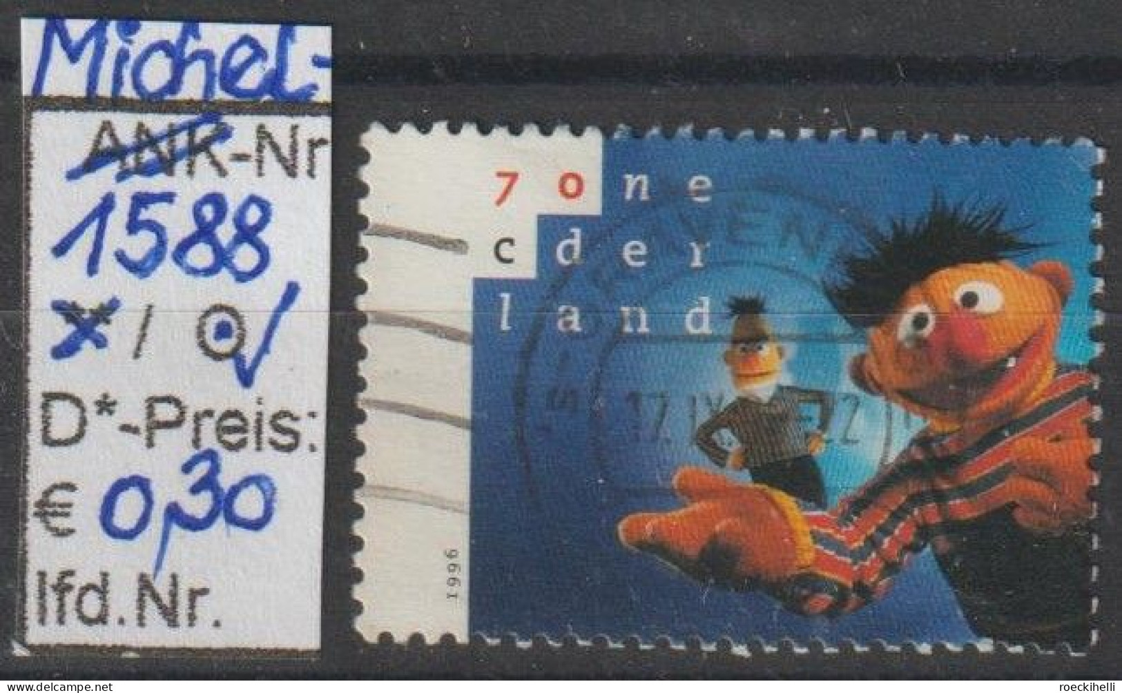 1996 - NIEDERLANDE - SM "20 J. TV-Serie Sesamstraße" 55 C Mehrf. - O  Gestempelt - S.Scan (1588o Nl) - Gebraucht