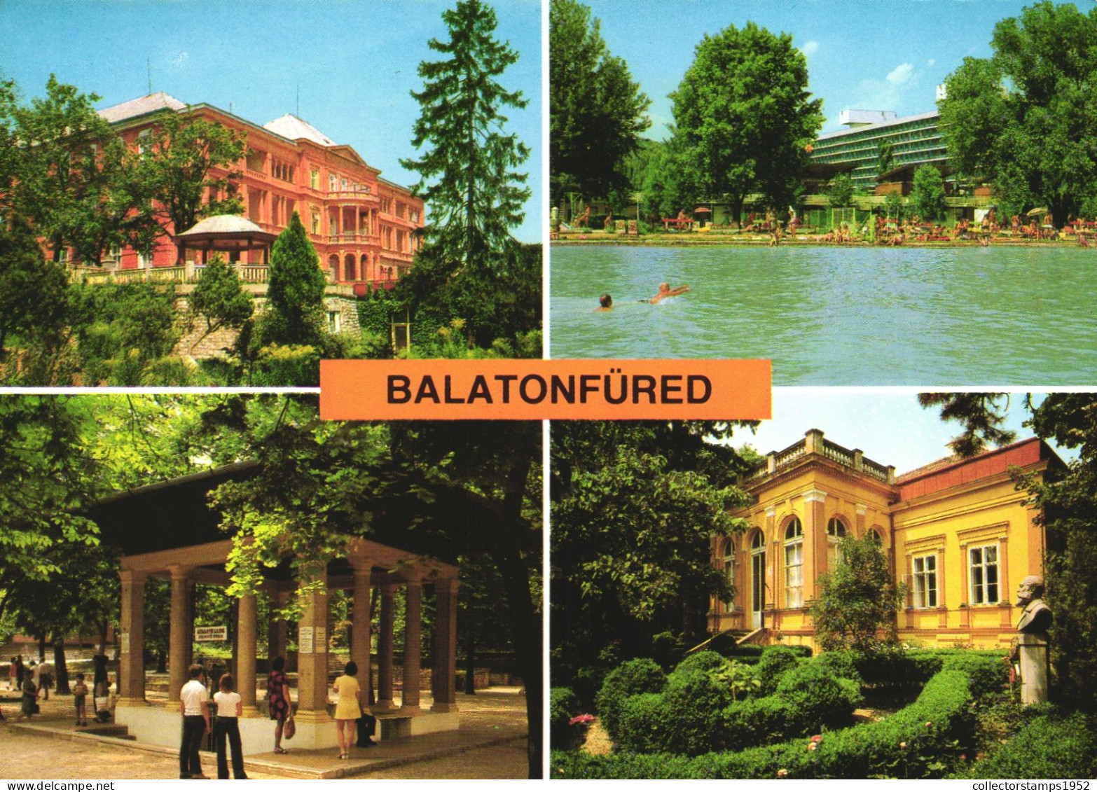 BALATONFURED, MULTIPLE VIEWS, ARCHITECTURE, RESORT, BEACH, PARK, HUNGARY, POSTCARD - Hungary