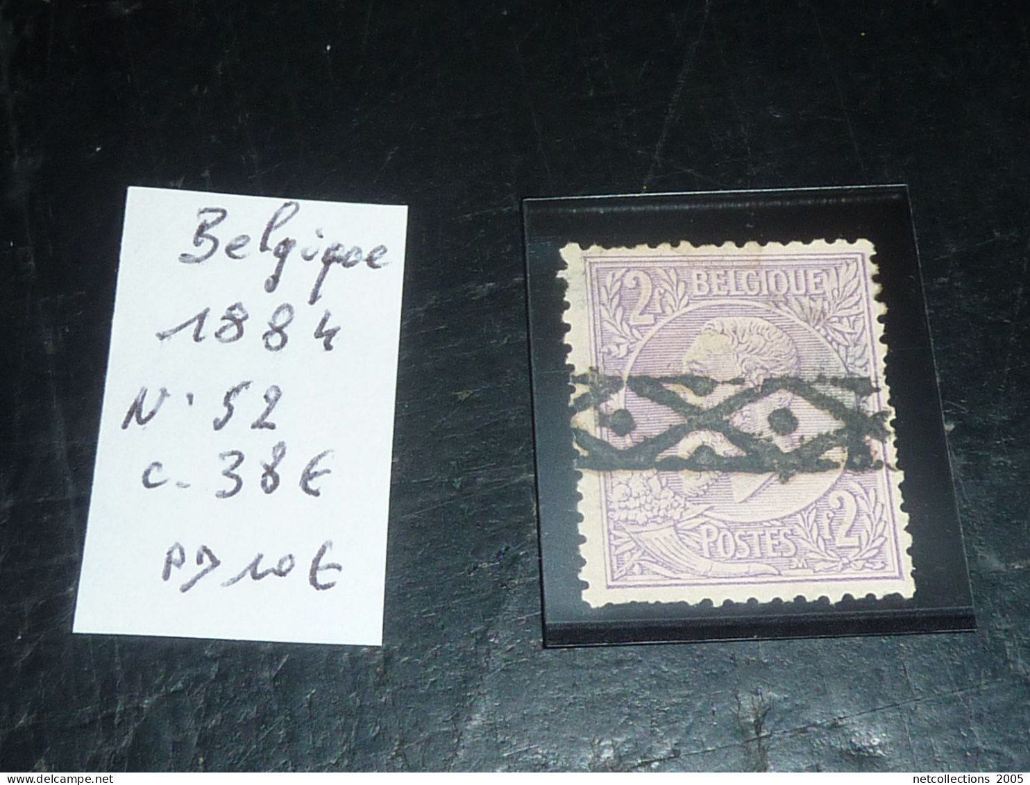 BELGIQUE 1884 N°52 OBLITEREE AVEC CHARNIERE (20/09) - 1883 Léopold II