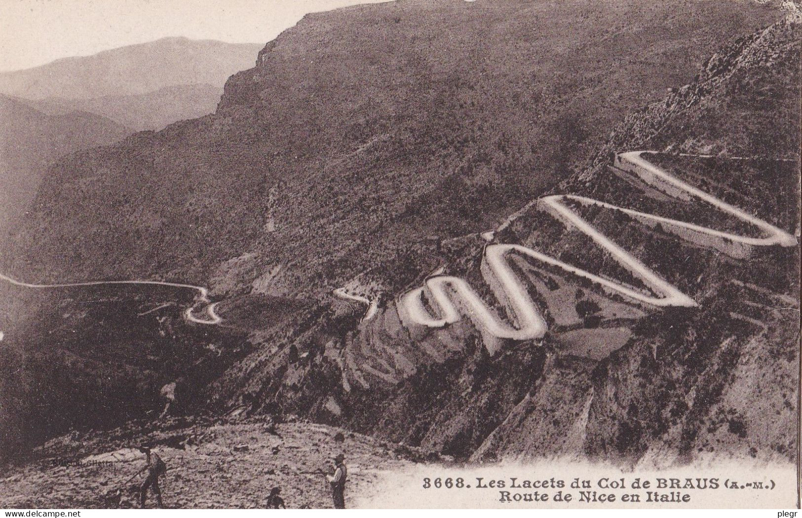 0-06142 01 00+15 - LES LACETS DU COL DE BRAUS - ROUTE DE NICE EN ITALIE - LOT DE 4 CARTES - L'Escarène