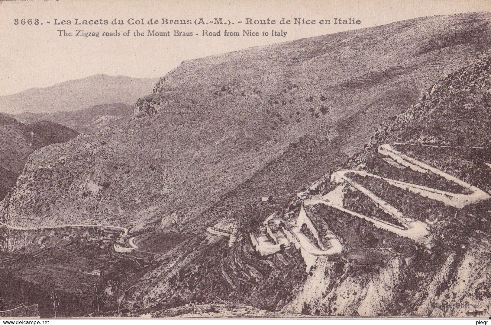 0-06142 01 00+15 - LES LACETS DU COL DE BRAUS - ROUTE DE NICE EN ITALIE - LOT DE 4 CARTES - L'Escarène