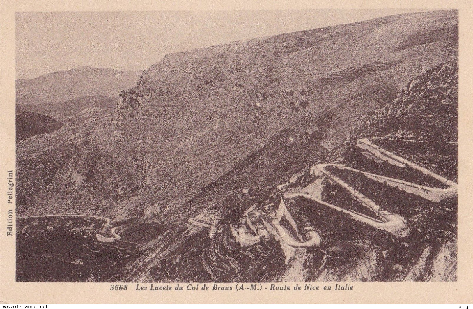 0-06142 01 00+15 - LES LACETS DU COL DE BRAUS - ROUTE DE NICE EN ITALIE - LOT DE 4 CARTES - L'Escarène