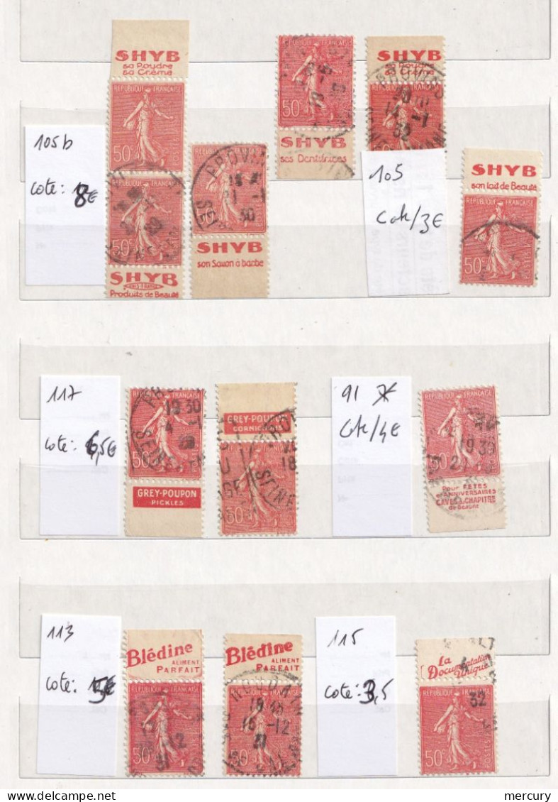 FRANCE - Bel Ensemble De Plus De 150 Pubs Avant Guerre - 10 Scans - Used Stamps