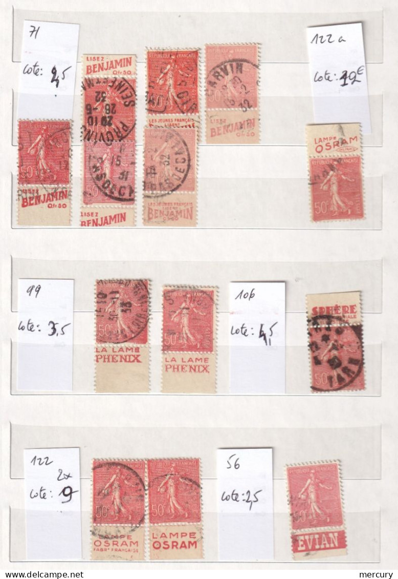 FRANCE - Bel Ensemble De Plus De 150 Pubs Avant Guerre - 10 Scans - Used Stamps