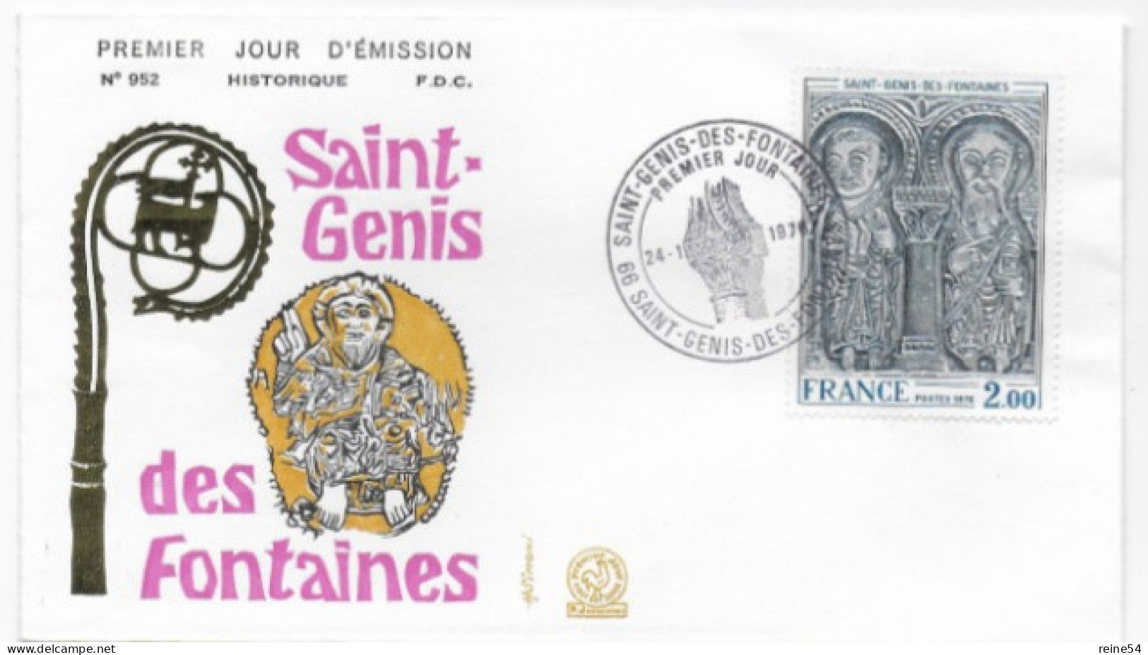 Enveloppe Premier Jour- Saint Genis Des Fontaines - 24 Janv 1976 Saint Genis Des Fontaines (66) F.D.C. 952 N° 1867 - 1970-1979