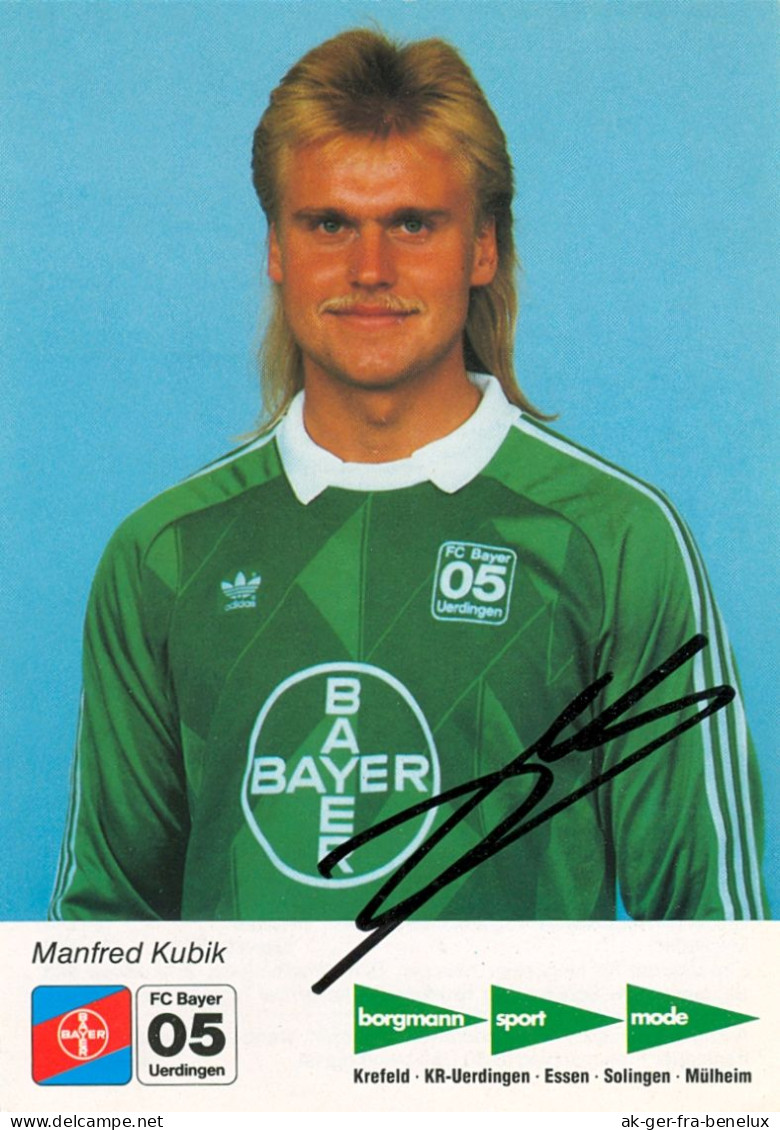 Fußball-Autogrammkarte AK Manfred Kubik FC Bayer 05 Uerdingen 87-88 KFC Krefeld 1.Saarbrücken SV Meppen Wuppertaler SV - Autographes