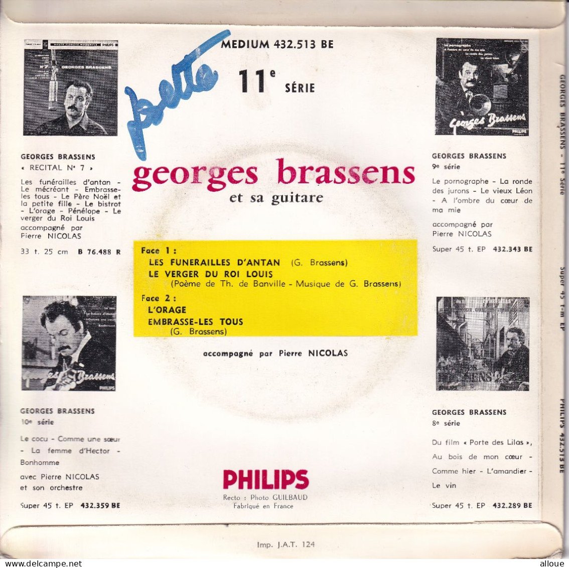 GEORGES BRASSENS - FR EP - LES FUNERAILLES D'ANTAN + 3 - Autres - Musique Française