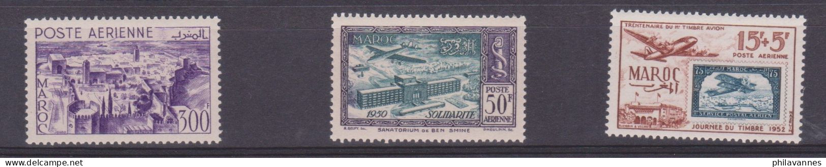 MAROC, Poste Aérienne N° 82 à 84  , Neufs **,cote 36.5€ ( Maroc/007) - Airmail