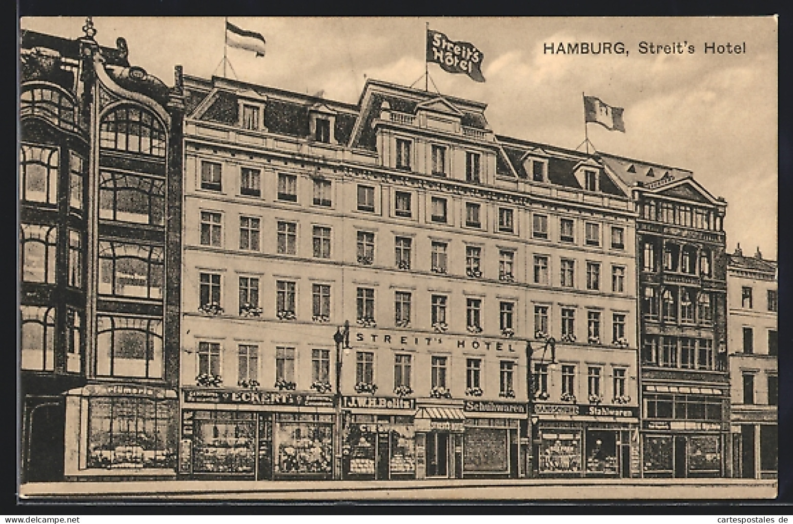 AK Hamburg-Neustadt, Frontalansicht Von Streit`s Hotel  - Mitte