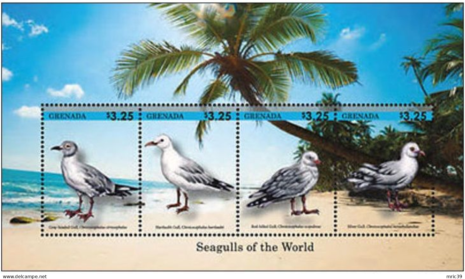 Bloc Sheet Oiseaux De Mer Mouettes Birds Seagulls Neuf  MNH **  Grenada 2014 - Meeuwen
