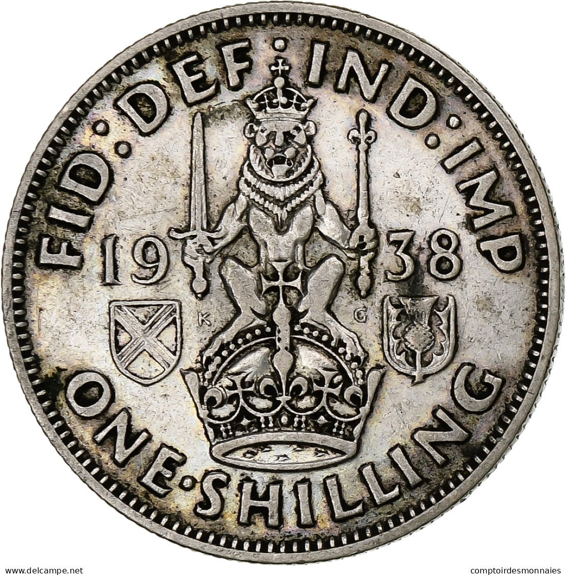 Grande-Bretagne, George VI, Shilling, 1938, Argent, TB+, KM:854 - I. 1 Shilling
