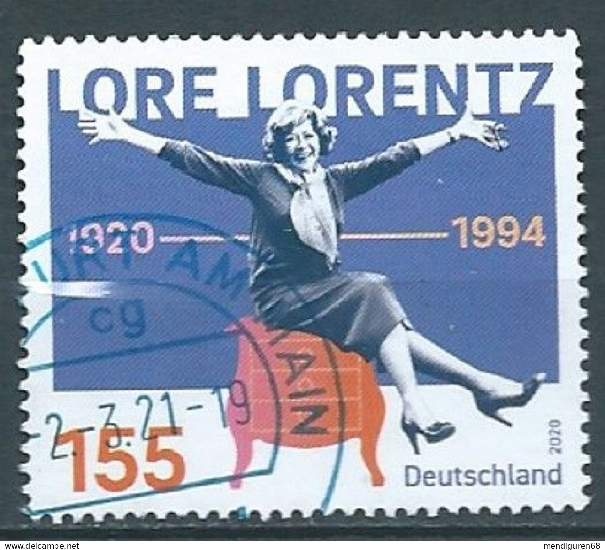 ALLEMAGNE ALEMANIA GERMANY DEUTSCHLAND BUND 2020 BIRTH CENTENARY LORE LORENTZ USED MI 3565 YT 3343 SN 3183 SG 4339 - Gebraucht