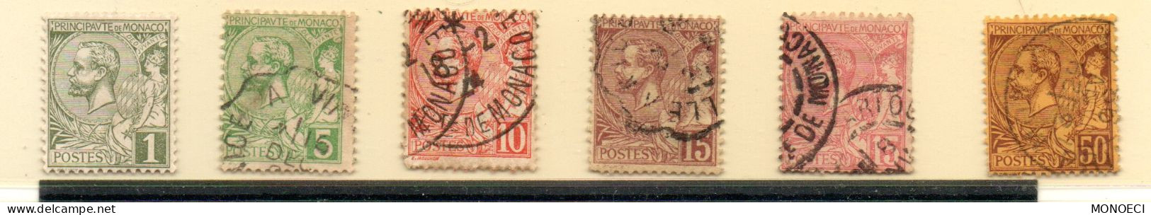 MONACO -- MONTE CARLO -- Lot De 6 Timbres Oblitérés Prince Albert 1er - Used Stamps