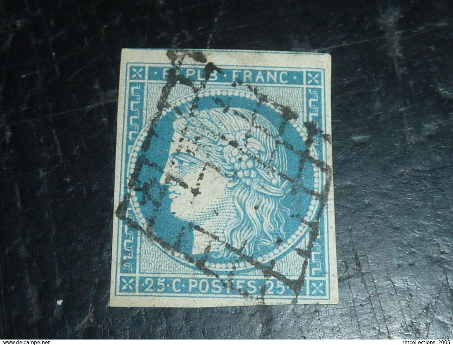 FRANCE 1850 N°4 - OBLITEREE TIMBRE SIGNE BRUN (20/09) - 1849-1850 Ceres