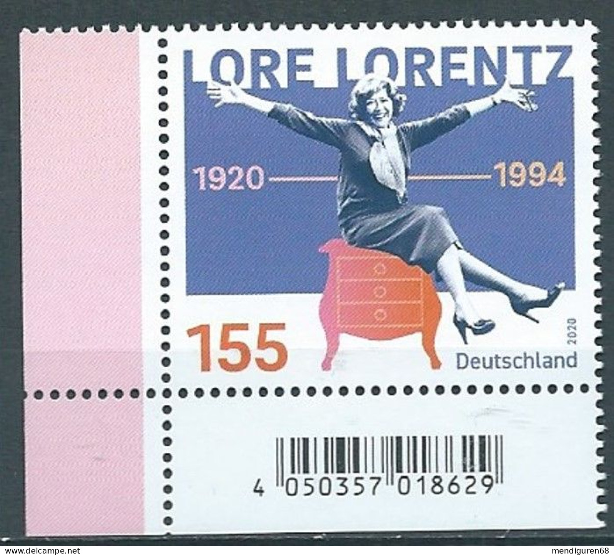 ALLEMAGNE ALEMANIA GERMANY DEUTSCHLAND BUND 2020 BIRTH CENTENARY LORE LORENTZ MNH MI 3565 YT 3343 SN 3183 SG 4339 - Ungebraucht