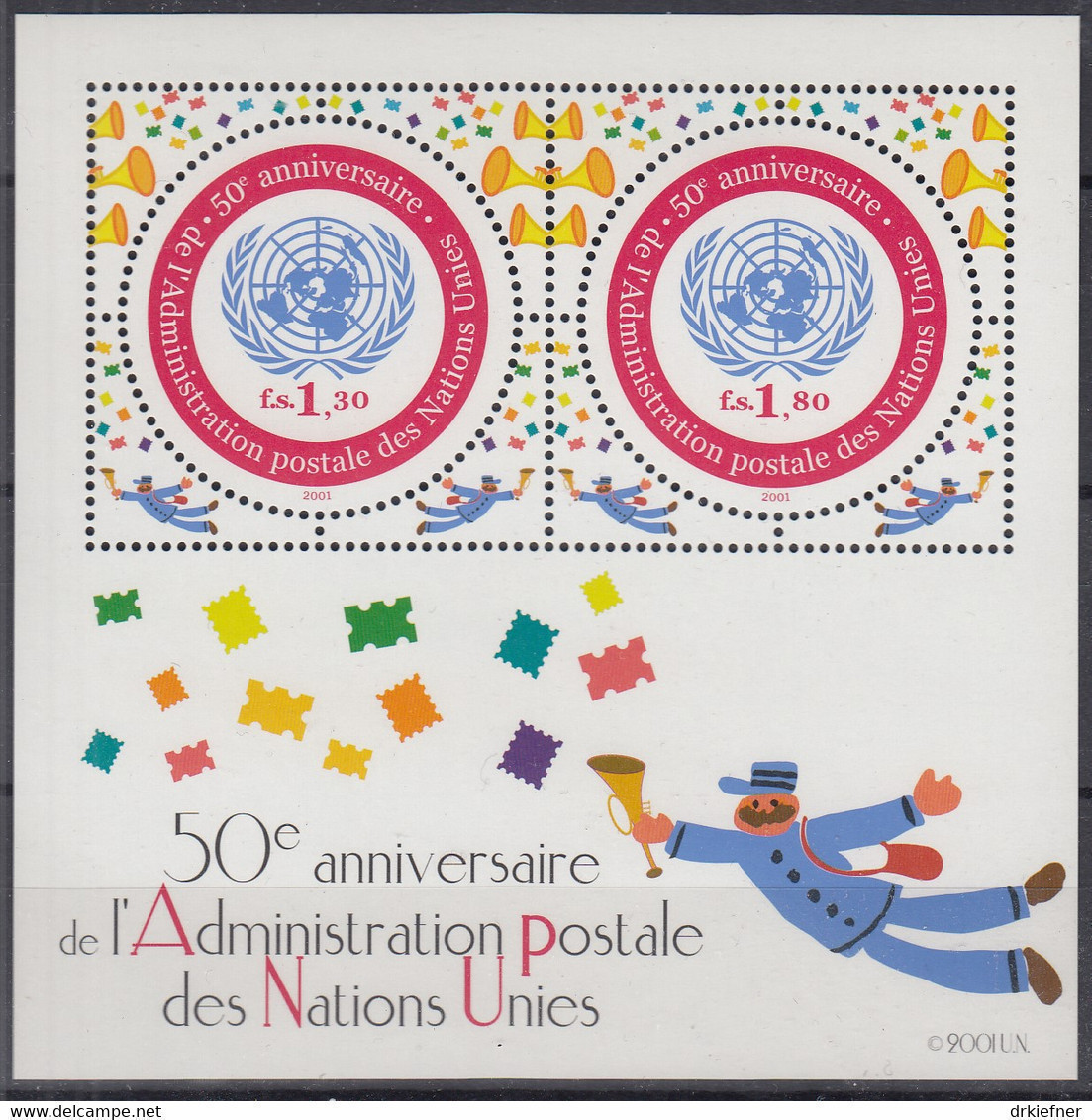 UNO GENF  Block 16, Postfrisch **, 50 Jahre UNPA, 2001 - Blocs-feuillets