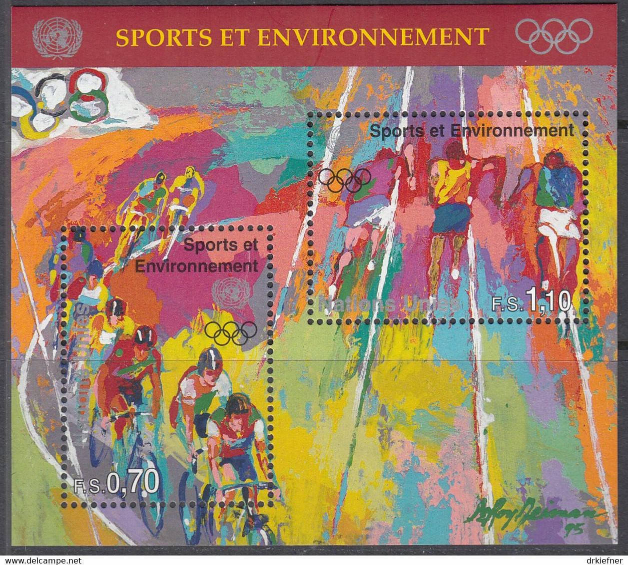 UNO GENF  Block 8, Postfrisch **, 100 Jahre Olympische Spiele Der Neuzeit, 1996 - Blocks & Sheetlets