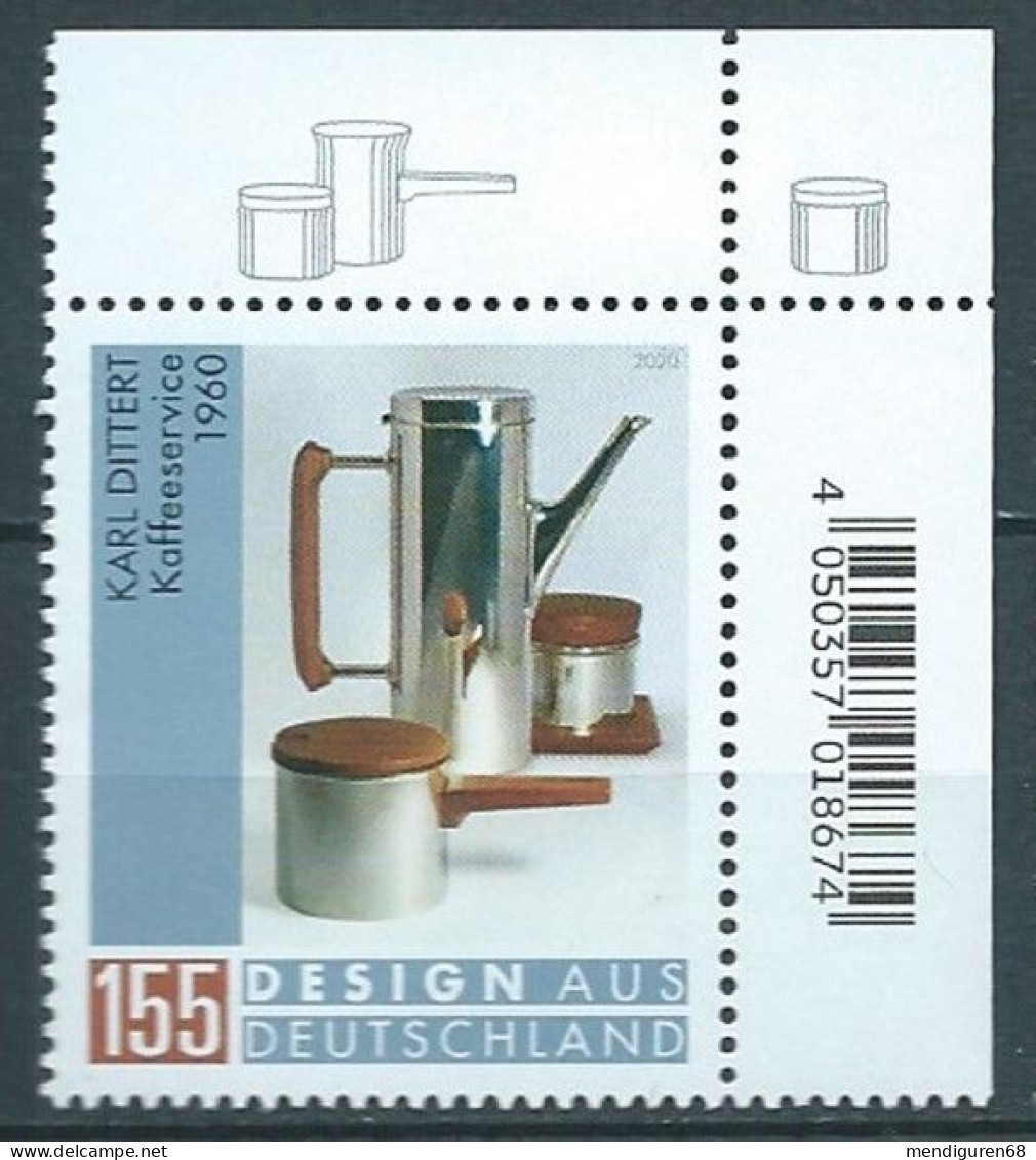 ALLEMAGNE ALEMANIA GERMANY DEUTSCHLAND BUND 2020 COFFEE SERVICE BY KARL DITTERT MNH MI 3566 YT 3344 SN 3187 SG 4342 - Ungebraucht