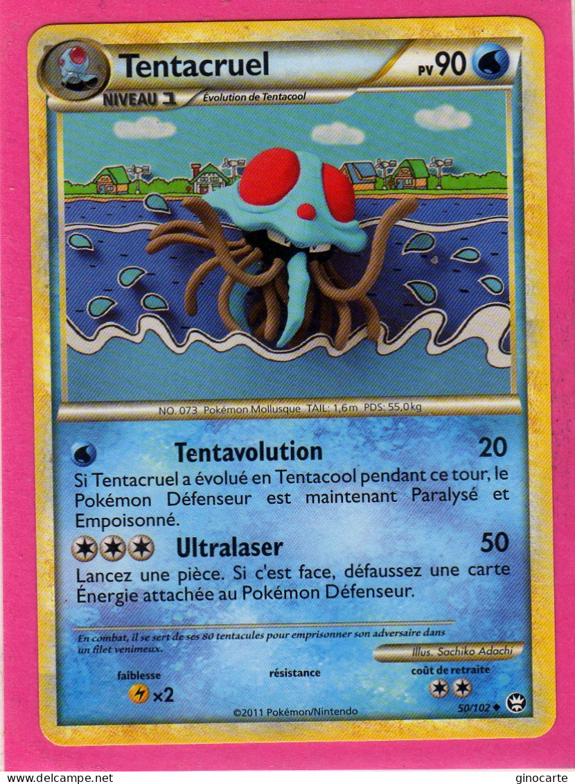 Carte Pokemon Francaise 2011 Heart Gold Triomphe 50/102 Tentacruel 90pv Neuve - HeartGold & SoulSilver