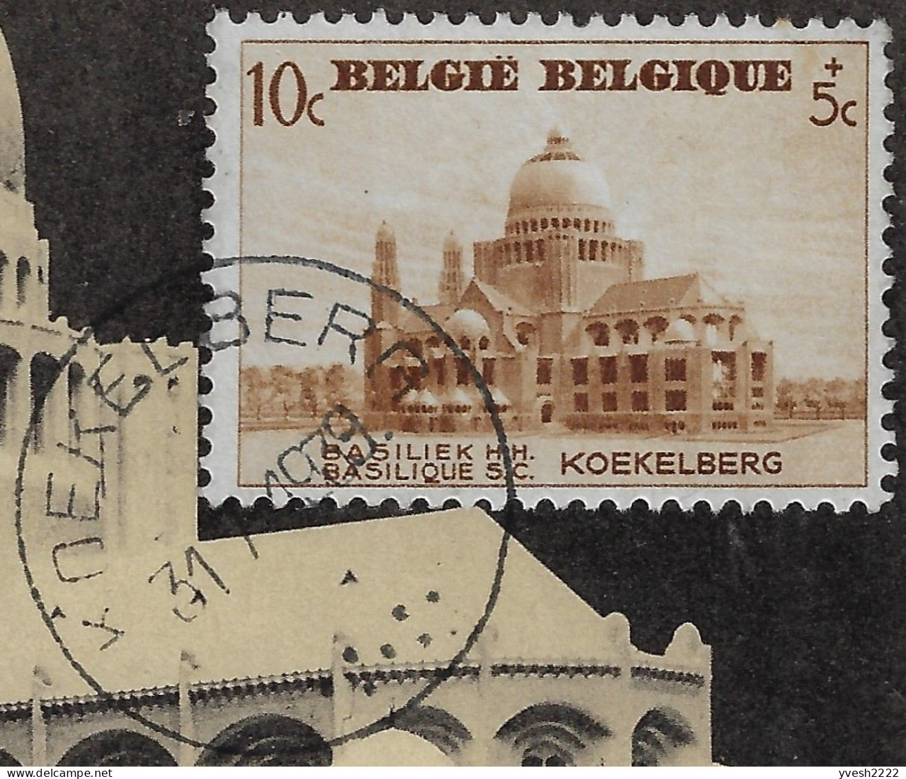 Belgique 1938 Y&T 471 Sur Carte Maximum. Basilique De Koekelberg - Iglesias Y Catedrales