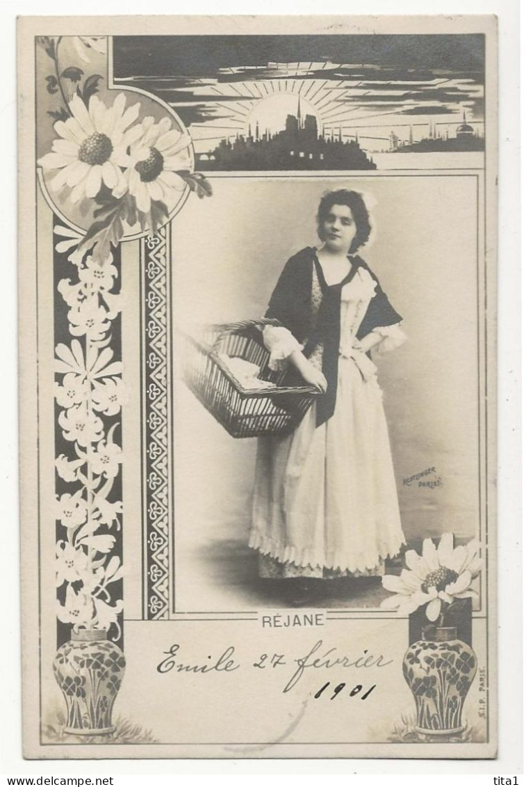 1148 - Jeune Dame - Réjane - Comédienen - Phot Reutlinger - Artistas