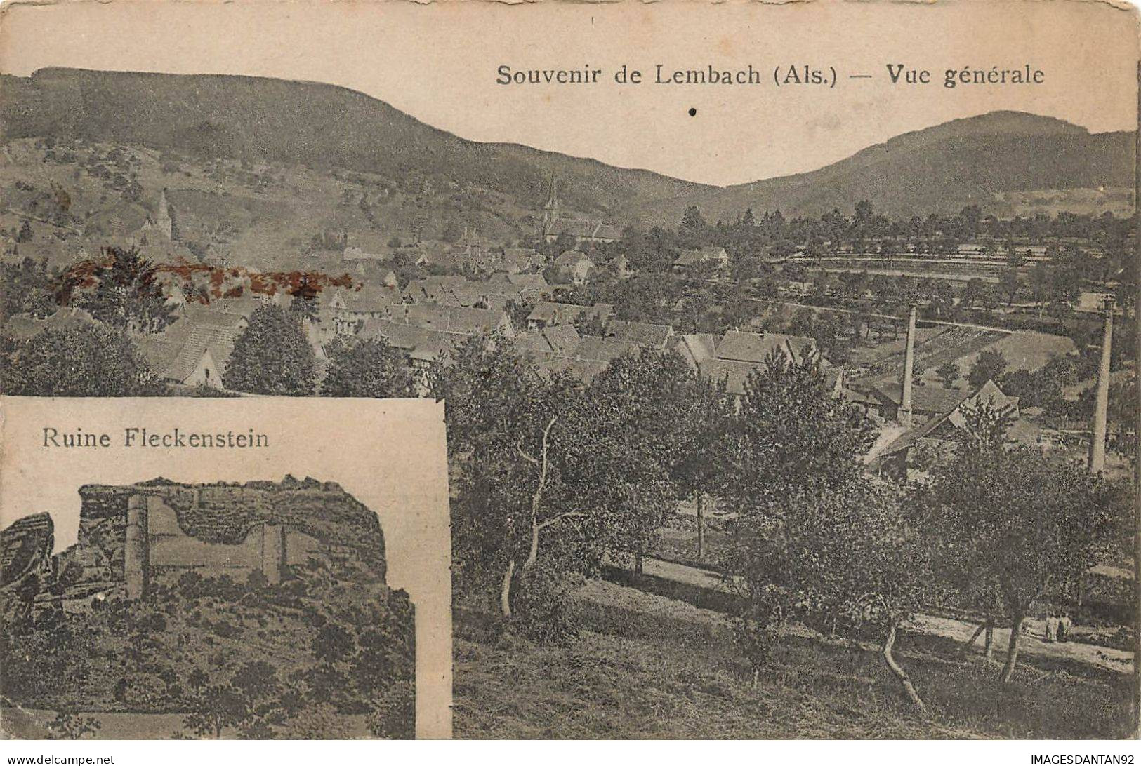 67 LEMBACH AD#MK945 SOUVENIR VUE GENERALE ET RUINE FLECKENSTEIN - Autres & Non Classés