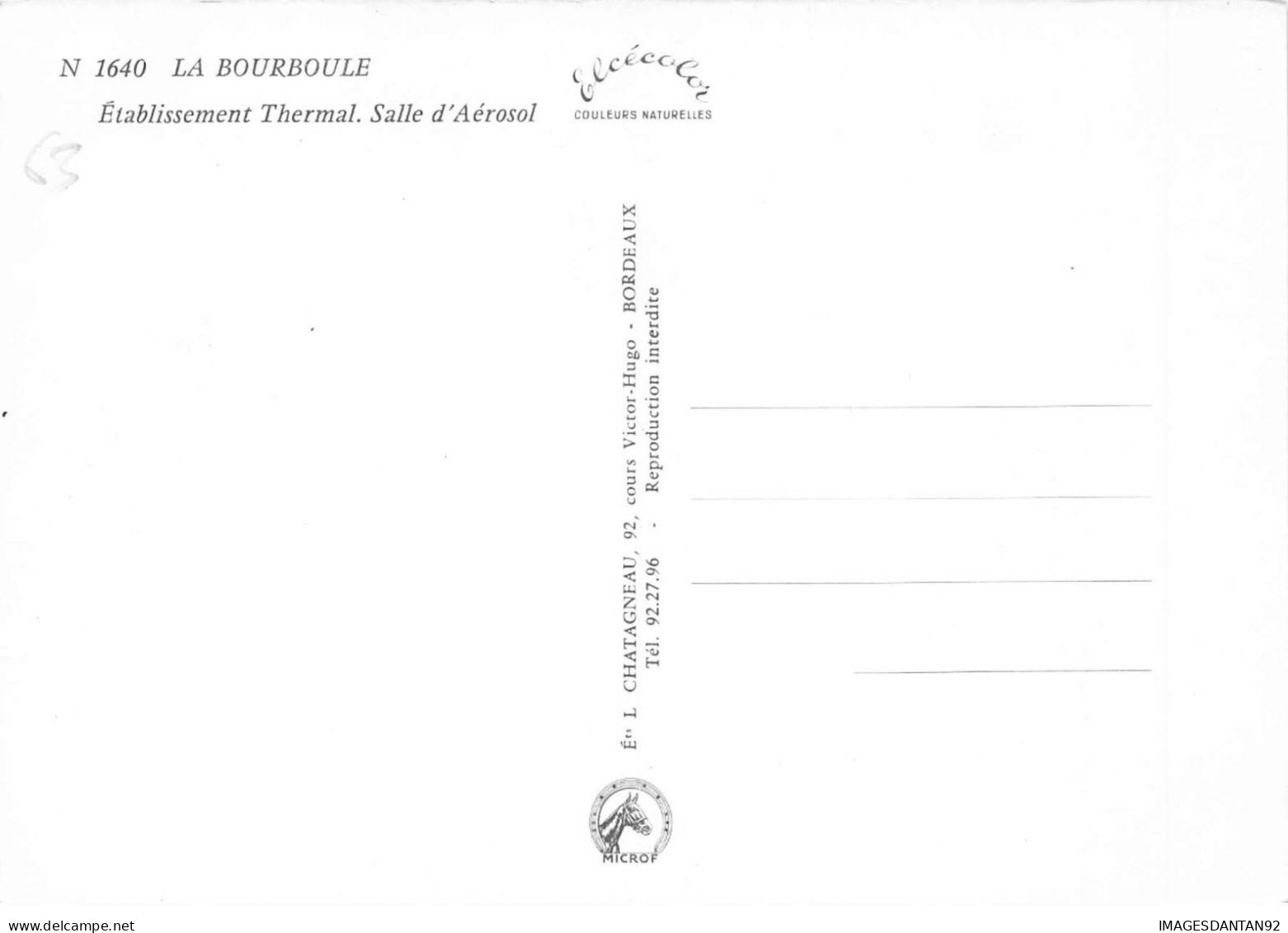63 LA BOURBOULE AE#DC630 STATION THERMALE LA SALLE D AEROSOL - La Bourboule