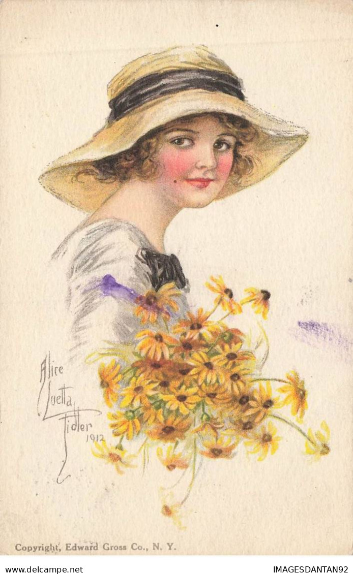 ILLUSTRATEURS AD#MK287 FILLETTE AU CHAPEAU FLEURS 1912 PAR ILLUSTRATEUR TIDLER - Other & Unclassified