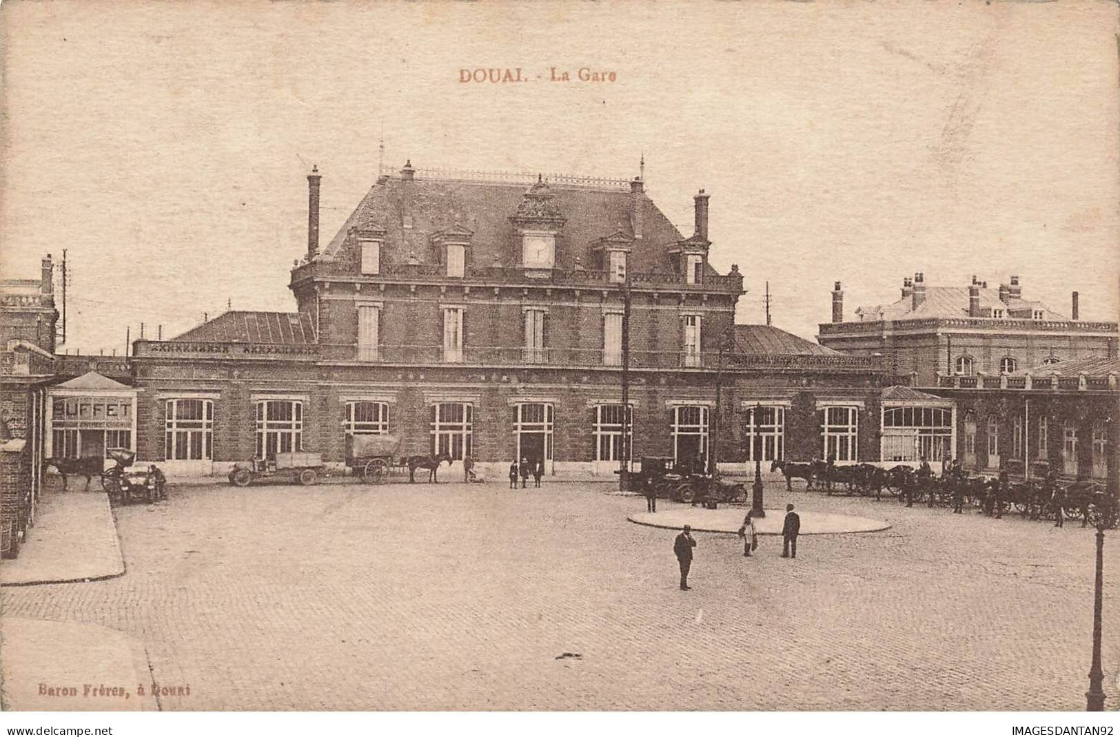 59 DOUAI AF#DC231 LA GARE TACOTS D EPOQUE ET ATTELAGE CHEVAUX - Douai