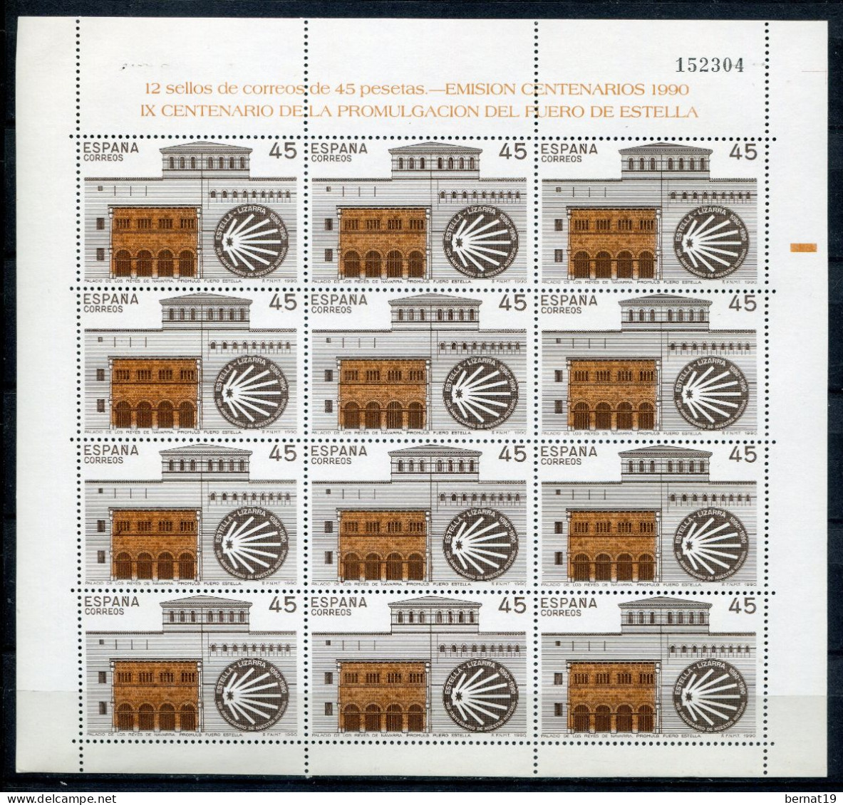España 1990. Edifil 3069-72 X 12  (MP 13-16) ** MNH. - Blocks & Sheetlets & Panes