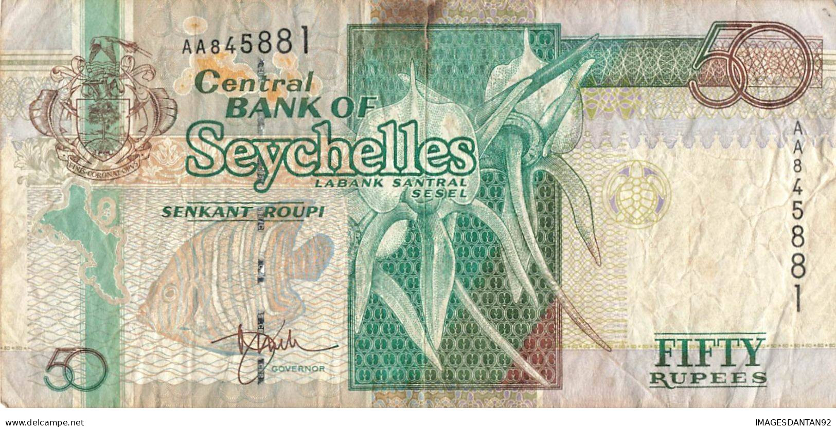 SEYCHELLES 50 RUPEES 1998 BANK NOTE - Seychellen