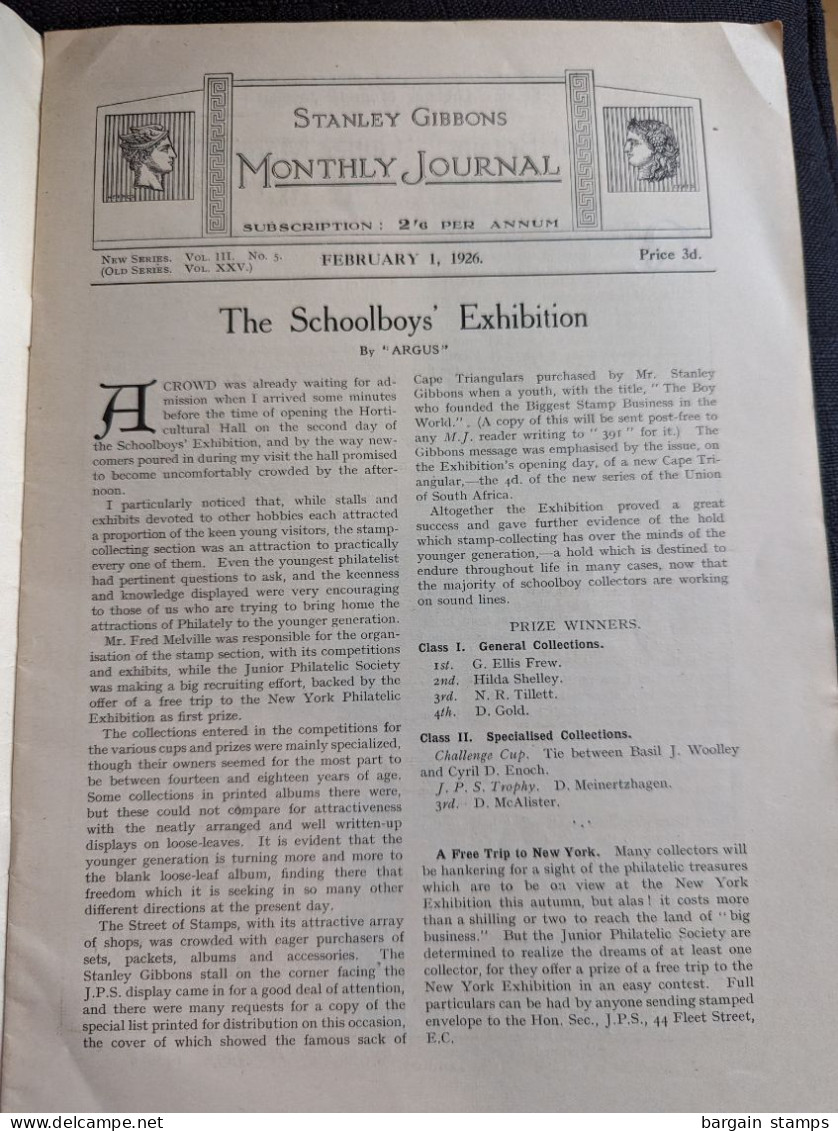 Batch Of 4 Stanley Gibbons Monthly Journals - Nov 1925 Fev 1926 - Handbücher