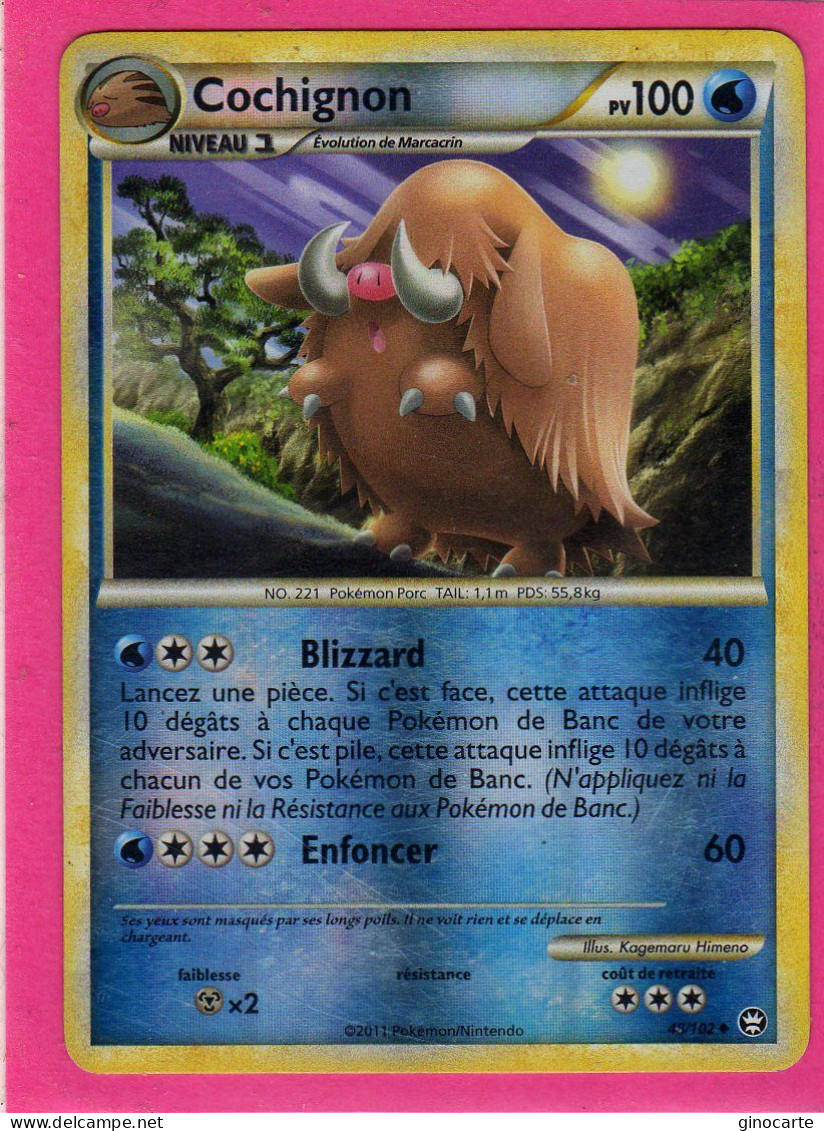 Carte Pokemon Francaise 2011 Heart Gold Triomphe 48/102 Cochignon 100pv Neuve Brillante - HeartGold & SoulSilver