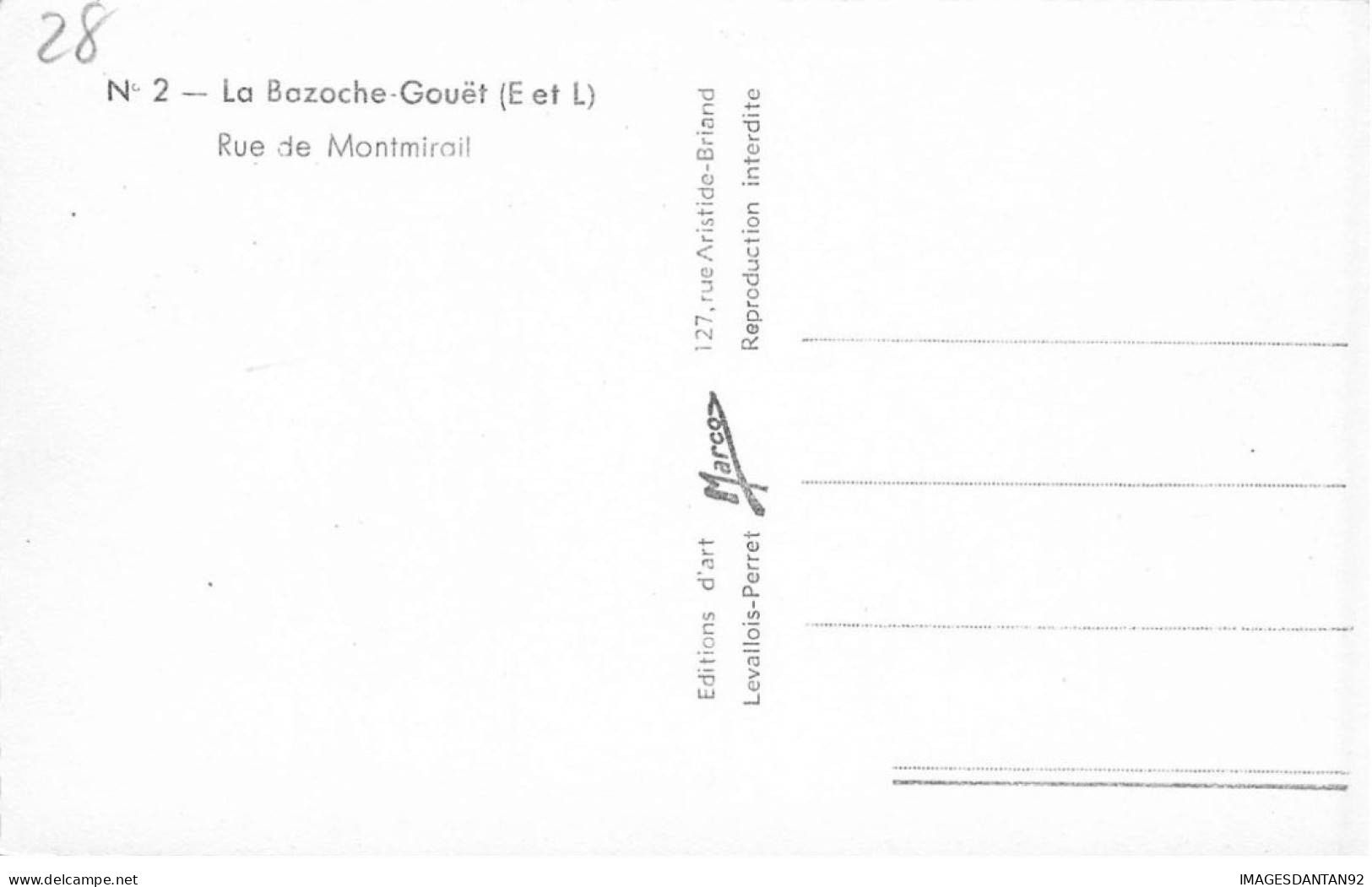 28 LA BAZOGE GOUET AI#DC225 RUE DE MONTMIRAIL - Andere & Zonder Classificatie