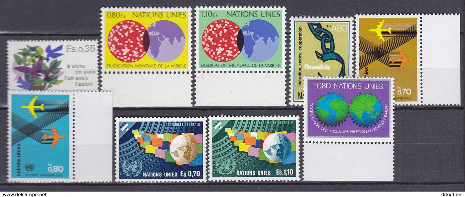 UNO GENF  Jahrgang 1978, Postfrisch **, Komplett 72-80 - Unused Stamps