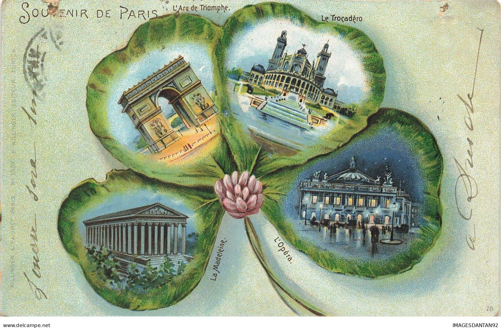 75 PARIS AI#DC573  SOUVENIR L ARC DE TRIOMPHE L OPERA LA MADELEINE LE TROCADERO GRUSS - Panorama's