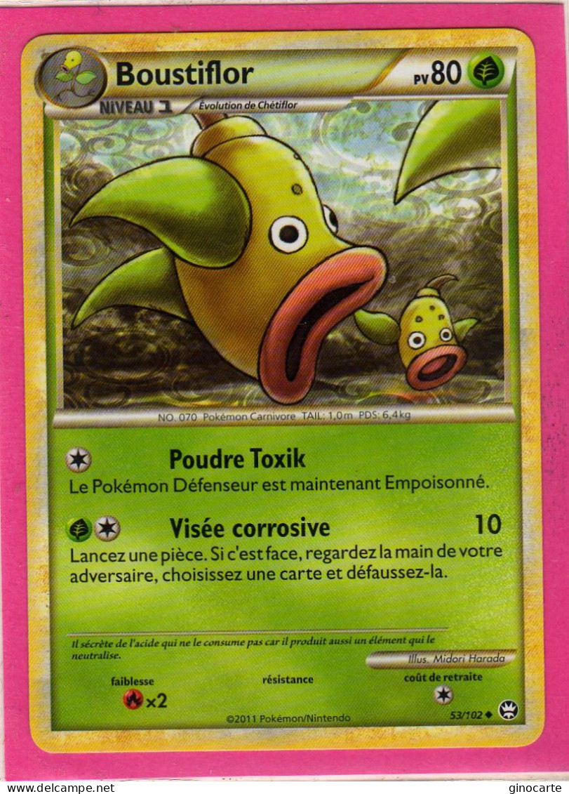 Carte Pokemon Francaise 2011 Heart Gold Triomphe 53/102 Boustiflor 80pv Neuve - HeartGold SoulSilver