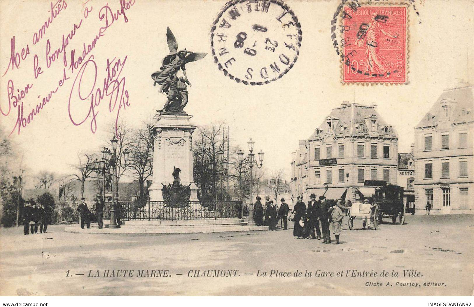 52 CHAUMONT AI#DC392 LA PLACE DE LA GARE ET L ENTREE DE LA VILLE UN MONUMENT - Chaumont