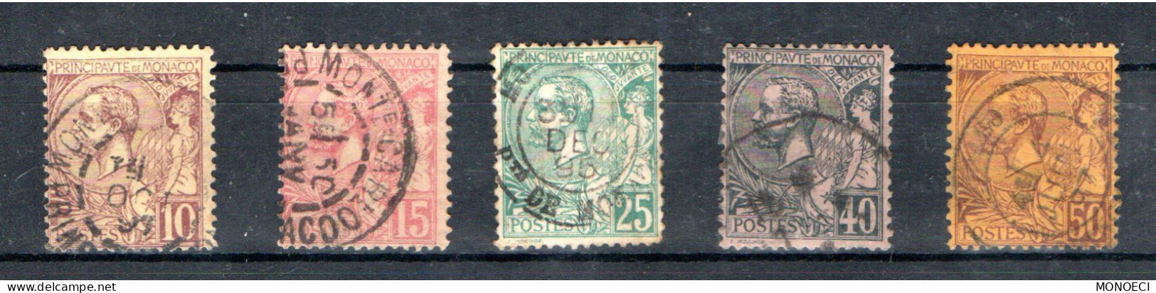 MONACO -- MONTE CARLO -- Lot De 5 Timbres Oblitérés Prince Albert 1er - Used Stamps