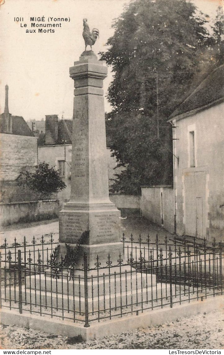 FRANCE - Migé (Yonne) - Vue Sur Le Monument Aux Morts - Vue Générale - Carte Postale Ancienne - Auxerre