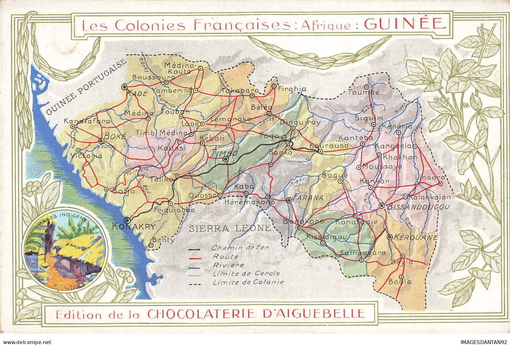 CHROMOS AG#MK956 LES COLONIES FRANCAISES AFRIQUE GUINEE PLAN CHOCOLATERIE D AIGUEBELLE - Aiguebelle