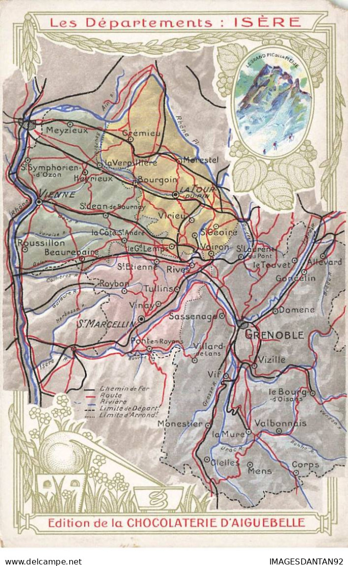 CHROMOS AG#MK962 LES DEPARTEMENTS L ISERE DAUPHINE PLAN CHOCOLATERIE D AIGUEBELLE - Aiguebelle