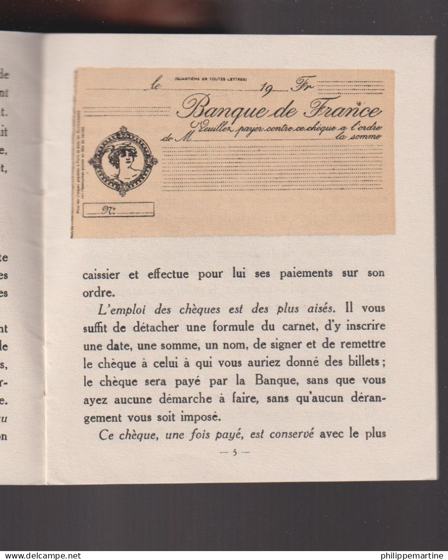 Fascicule Banque De France 1916 : Servez Vous Des Chèques, Des Virements, Des Lettres De Crédit - Banca & Assicurazione