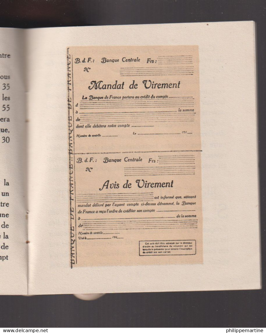 Fascicule Banque De France 1916 : Servez Vous Des Chèques, Des Virements, Des Lettres De Crédit - Banca & Assicurazione