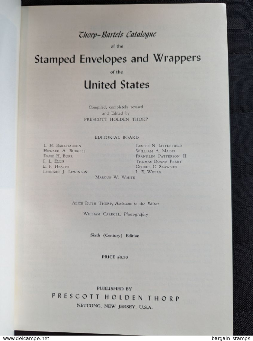 Catalogue Of United Stamped Envelopes -  Prescot Holden Thorp - Prescot Holden Thorp - 1954 - Guides & Manuels