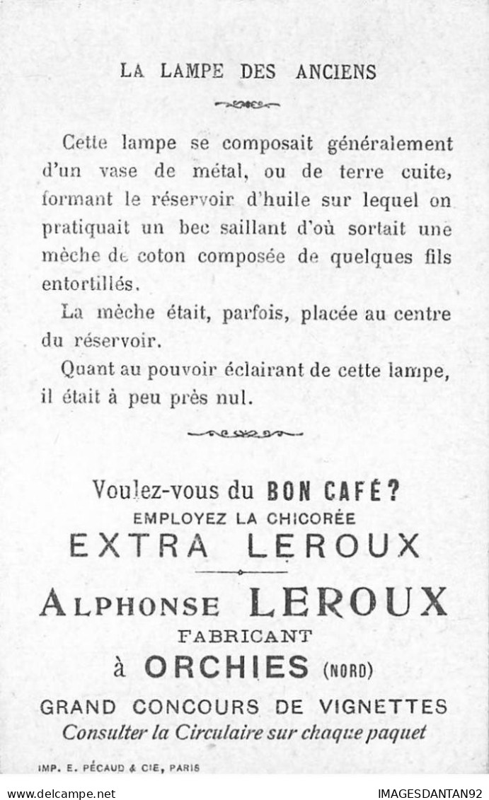 CHROMOS AG#MK1037 LA LAMPE ANTIQUE CHICOREE ALPHONSE LEROUX A ORCHIES NORD - Tea & Coffee Manufacturers